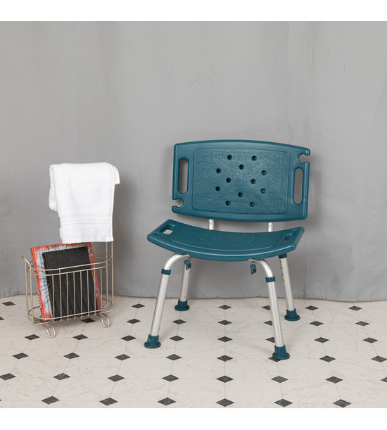 Flash Furniture DC-HY3501L-NV-GG HERCULES Series Tool-Free and Quick Assembly, 300 Lb. Capacity, Adjustable Navy Bath & Shower Chair with Extra Large Back Flash Furniture DC-HY3501L-NV-GG HERCULES Series Tool-Free and Quick Assembly, 300 Lb. Capacity, Adjustable Navy Bath & Shower Chair with Extra Large Back